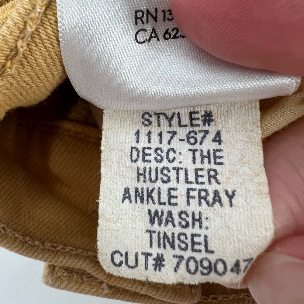 Mother Hustler ankle flare Fray Yellow Jeans - tinsel size 26 - Picture 9 of 9